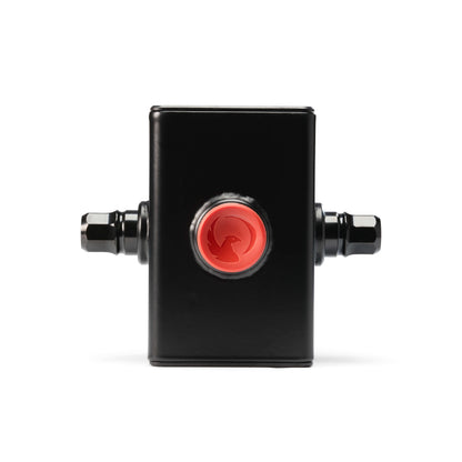 Close-up of RVL Wings modular collar with red pull handle on white background 